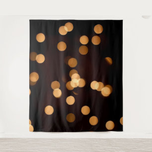 Elegant Black Gold Bokeh Photography Backdrop Tapestry