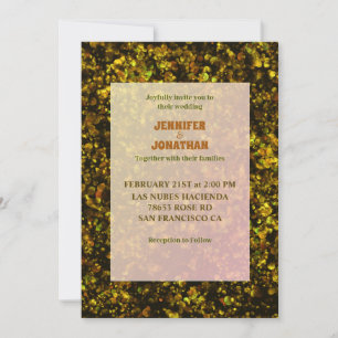 Elegant black-gold bokeh wedding invitations