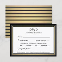 Elegant Black & Gold Border and Meal Options