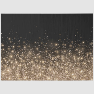 Elegant Black Gold Bronze Glitter Holiday Tissue Paper