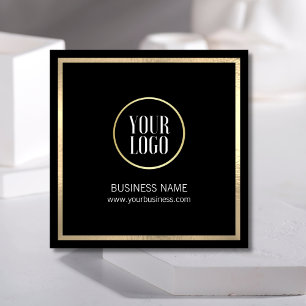 Elegant Black Gold Business Card   LOGO