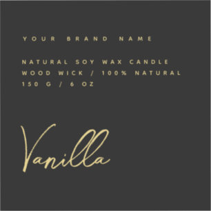 Elegant black gold candle product label