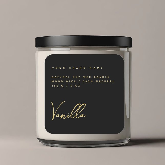 Elegant black gold candle product label (Creator Uploaded)