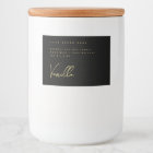 Elegant black gold candle product label