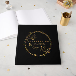 Elegant Black & Gold Celebrating Together & Always Guest Book