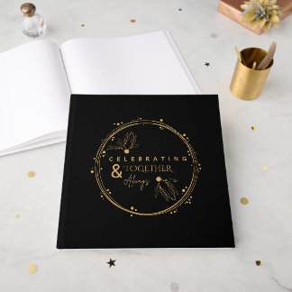 Elegant Black & Gold Celebrating Together & Always Guest Book