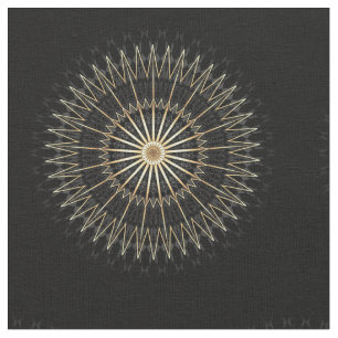 Elegant Black Gold Chevron Star Fabric