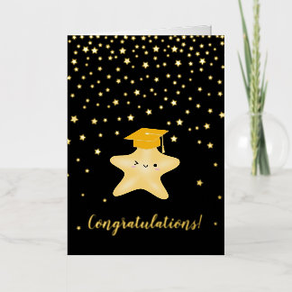Elegant Black & Gold Congratulations Graduate Foil Greeting Card