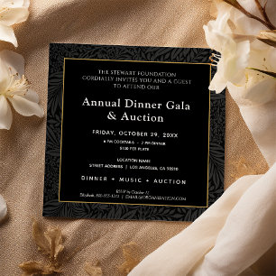 Elegant Black Gold Corporate Dinner Invitation