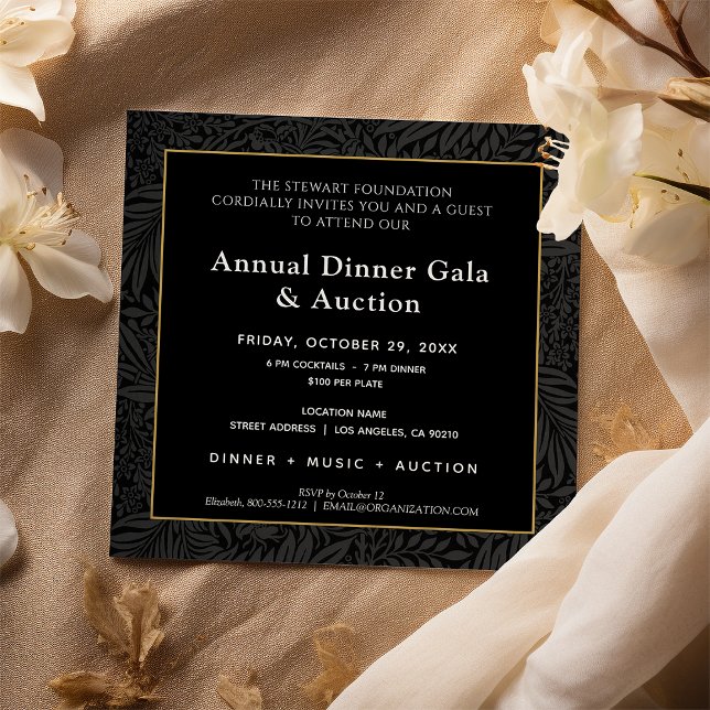 Elegant Black Gold Corporate Dinner Invitation (Creator Uploaded)