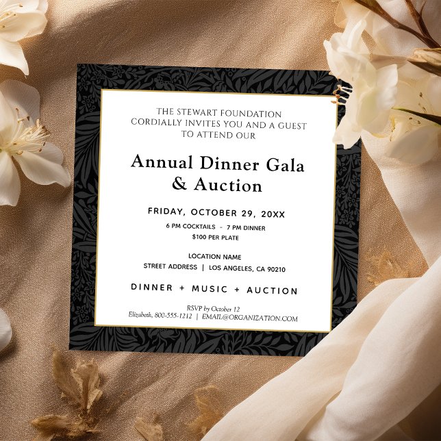 Elegant Black Gold Corporate Dinner Invitation (Creator Uploaded)