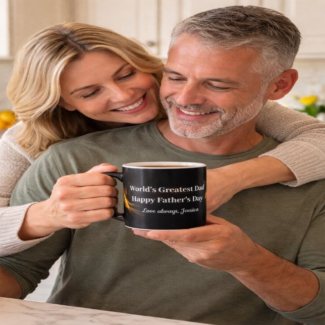 Elegant Black Gold Dad Keepsake Coffee Mug Gift (Creator Uploaded)