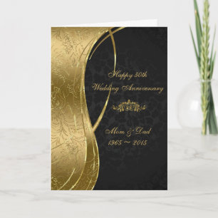 Elegant Black & Gold Damasks Card