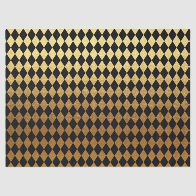 elegant black gold diamond pattern tissue paper (Front)
