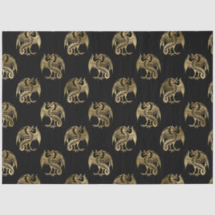 Elegant Black Gold Dragon Tissue Paper