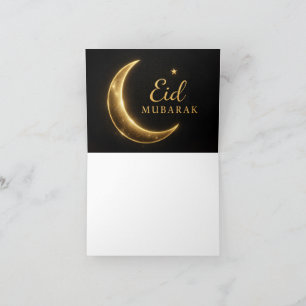Elegant Black & Gold Eid Mubarak Card – Premium Is