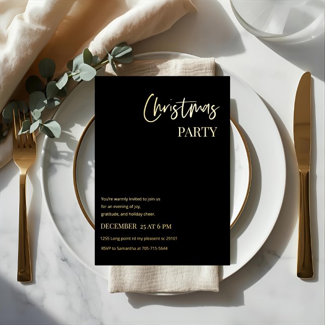 Elegant Black & Gold Foil Christmas Party (Creator Uploaded)