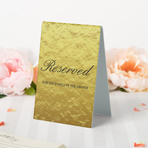 Elegant Black Gold Foil Script Wedding Reserved
