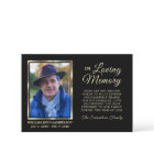 Elegant Black Gold Funeral Memory Thank You