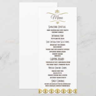 Elegant Black Gold Glitter Brooch Wedding Menu