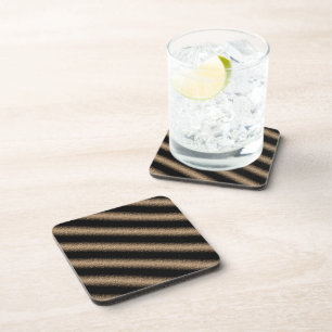 Elegant Black & Gold Glitter Ombre Coaster