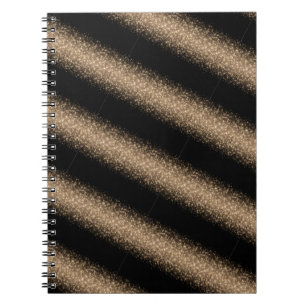 Elegant Black & Gold Glitter Ombre Notebook