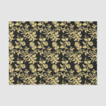 Elegant Black & Gold Gothic Floral Pattern