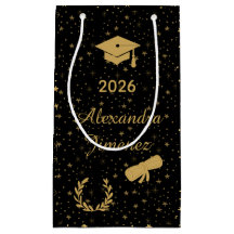 Elegant Black Gold Graduation Gift Bag