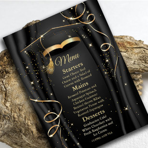 Elegant Black & Gold Graduation Invitation