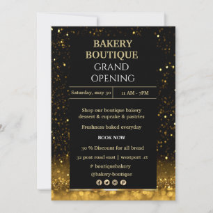 Elegant Black & Gold Grand Opening invitation 