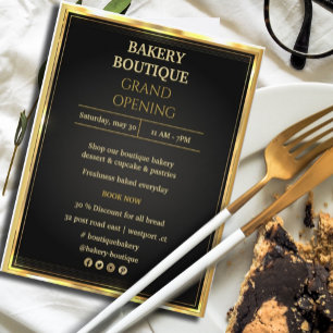 Elegant Black & Gold Grand Opening invitation Flyer