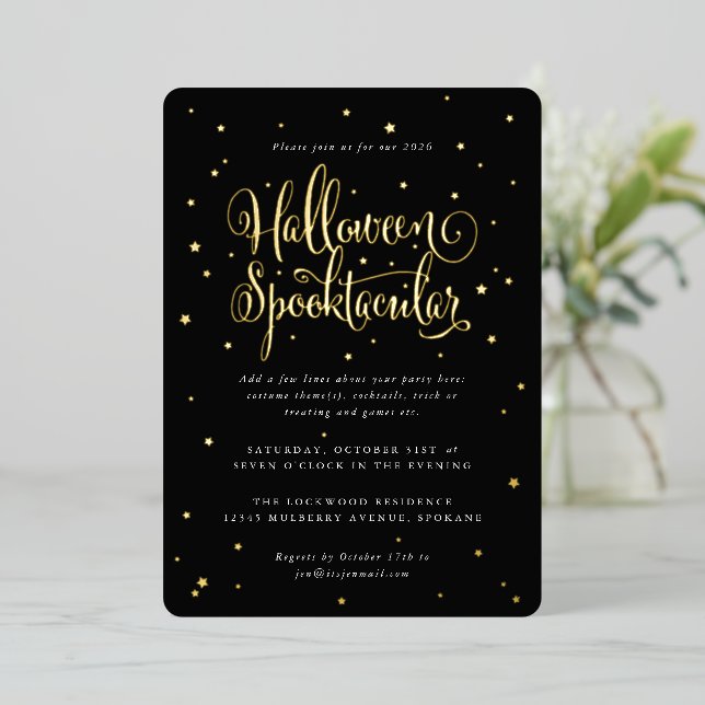 Elegant Black/Gold Halloween Spooktacular + Stars (Standing Front)