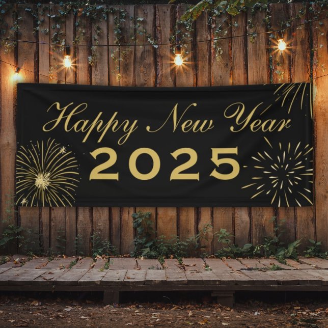 Elegant Black Gold Happy New Year 2025 Party Banne Banner (Elegant Black Gold Happy New Year 2025 Party Banne Banner
)