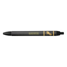 Elegant Black Gold Horse personalised School