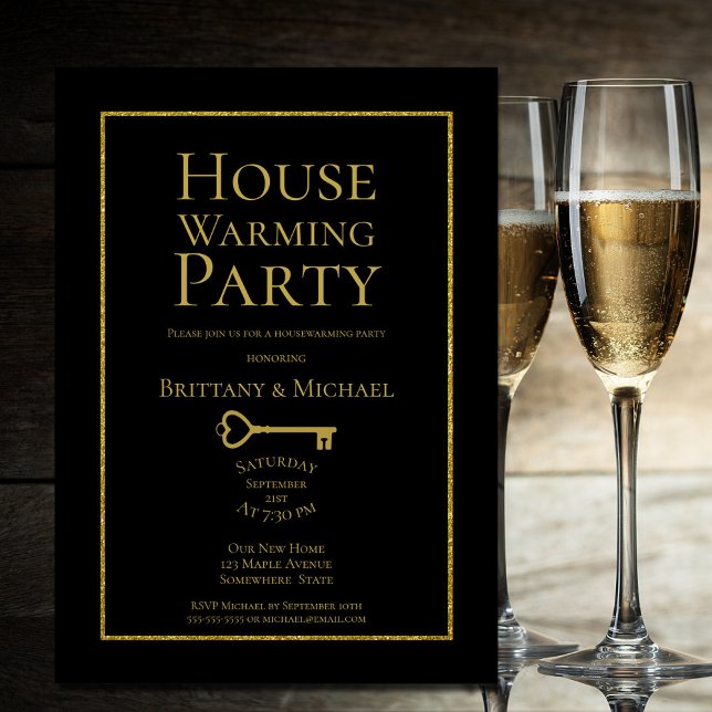 Elegant Black Gold Housewarming Party (Creator Uploaded)