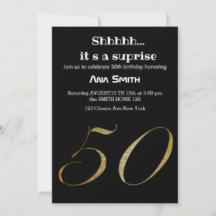 ELEGANT BLACK GOLD INVITATION SURPRISE