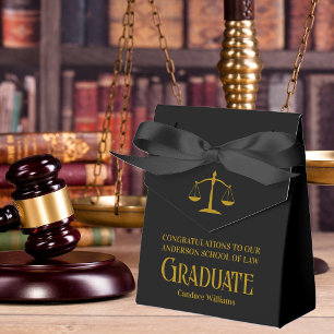 Elegant Black Gold Law School Graduation Party Favour Box