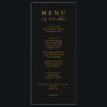 Elegant Black & Gold Let's Eat Script Wedding Menu<br><div class="desc">A modern and elegant minimalist chic wedding black and gold dinner menu. Which features chic template design of black solid background and golden typography . And let's eat wording in elegant chic gold calligraphy script . Grab it and make your wedding menu chic and classy.</div>