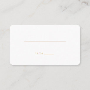 Elegant Black Gold Line Place Card