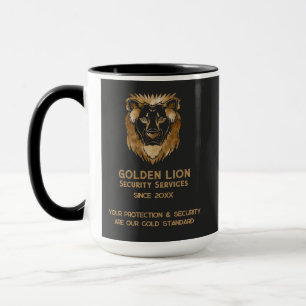 Elegant Black Gold Lion Luxe Business Logo Mug