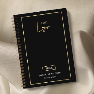 Elegant Black & Gold Logo Custom Business 2025 Planner