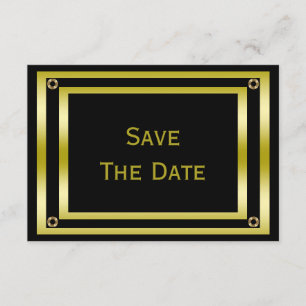 Elegant Black & Gold Man's 90th Save The Date