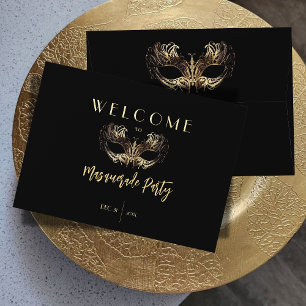 Elegant Black Gold Masquerade Party Birthday Envelope