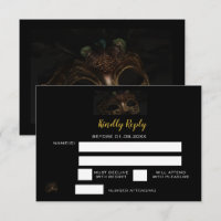 Elegant Black Gold Masquerade Sweet 16th Birthday