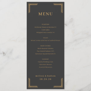 Elegant Black Gold Menu