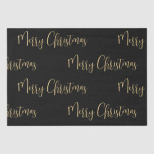 Elegant Black Gold Merry Christmas Tissue Paper