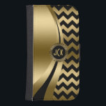 Elegant Black & Gold Modern Zigzag Chevron Pattern Samsung S4 Wallet Case<br><div class="desc">Black and gold and black modern geometric zigzag chevron pattern and dynamic modern lines design. Custom and optional monogram. Several variation on this design, with different position of the elements and different colour combinations. Not actual glitter or metallic finish, but digital image effect. If you need any help customising, changing...</div>