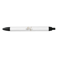 Elegant Black Gold Monogram Name Stylish Script