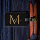 Elegant Black Gold Monogram Script Name Stylish