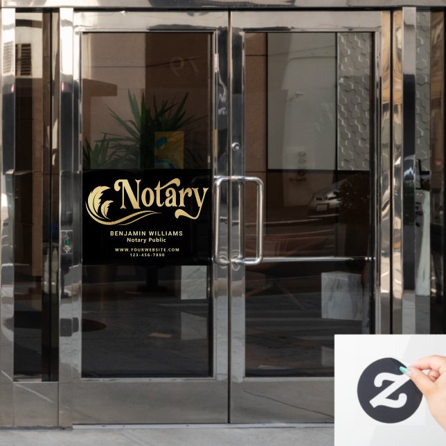 Elegant Black & Gold Notary Public (Office Door)
